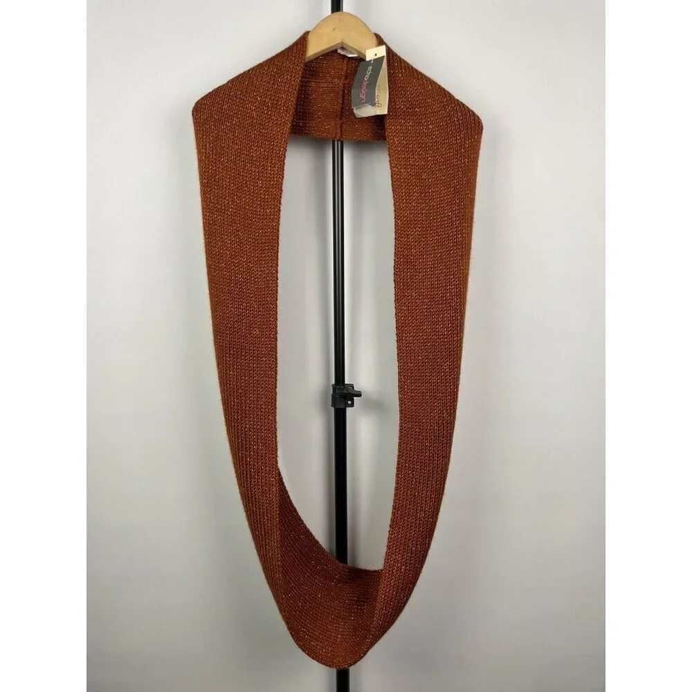 Echo‎ Rust Red Metallic Modal Blend Knit Infinity Scarf